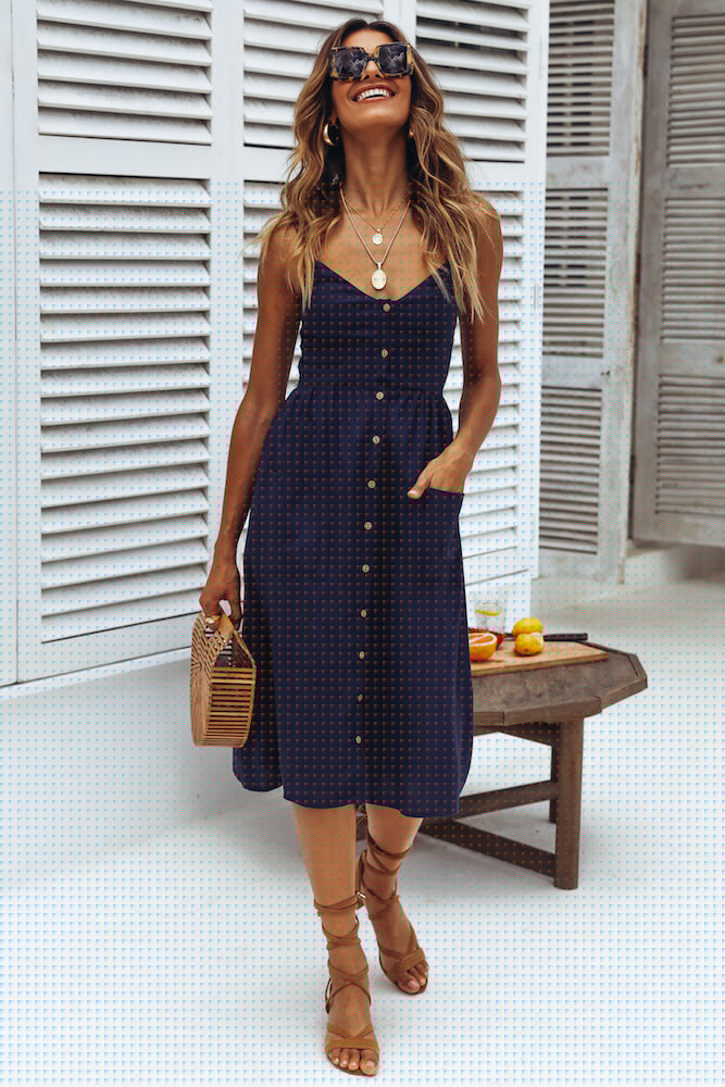Used To Know You Midi Dress Navy